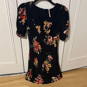 Free People Black Floral Dress
